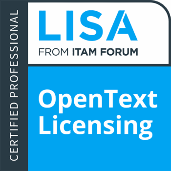 OpenText Licensing Certified Professional Credly Badge