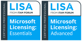 Microsoft Licensing Essentials and Advanced Certified Professional Credly badge